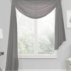 Voile Sheer Window Scarf Charcoal216" W x 59" L